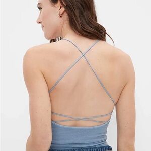 American Eagle Outfitters Blue Strappy Tank Top